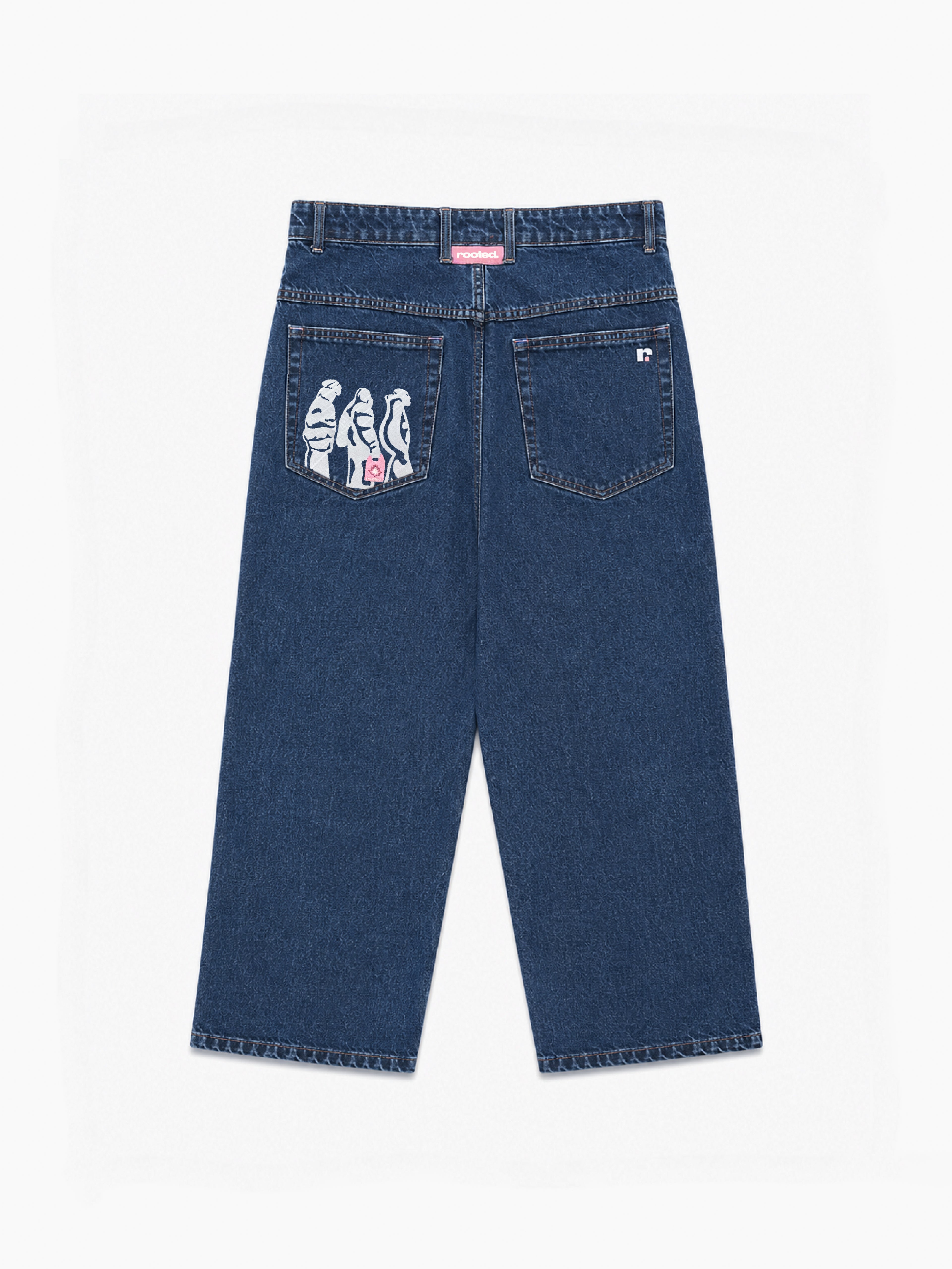 RUNAWAY WITH ROOTED WASHED JEANS